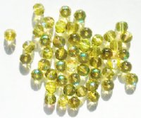 50 4x5mm Faceted Olivine AB Donut Beads